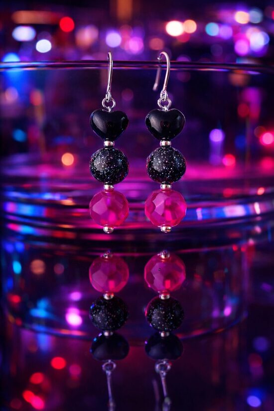 Dabīgo pērļu auskari "Rozā sprādziens"